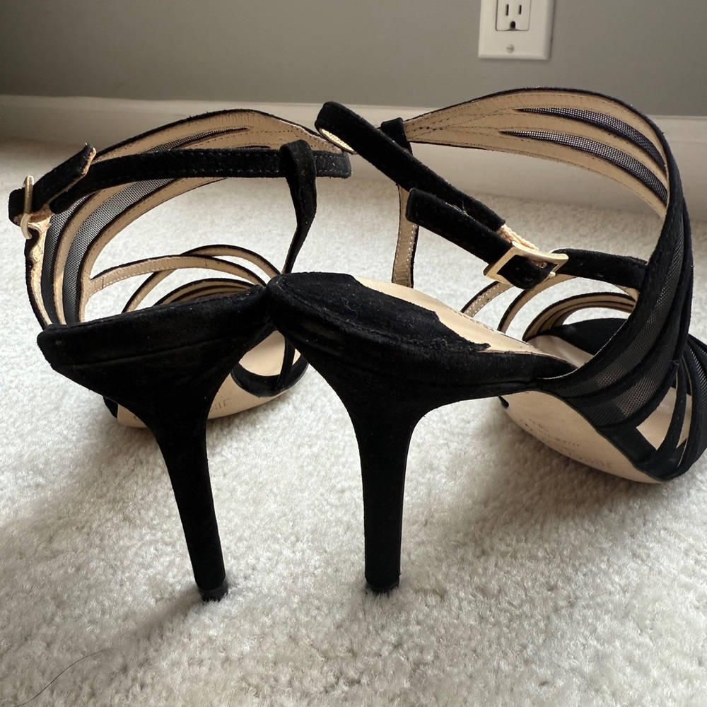 SOLD Jimmy Choo Vora Suede And Mesh Black Strappy Sandals Size 38 New In Box - Picture 3 of 8